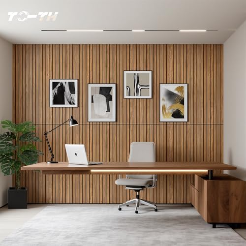 TO-TH Acoustic Panels Decorative Soundproof Wall Panel 10 Pack, Rustic Teak