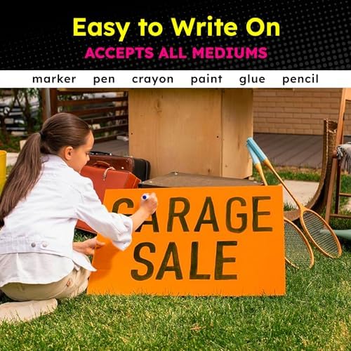 Hygloss Medium Poster Board 22x28 - 25 Assorted Neon Color Bulk Pack - 10 Pt. Thickness Colored Poster Board Paper for Projects, Signs, Displays - Posterboard Multipack 22" x 28"