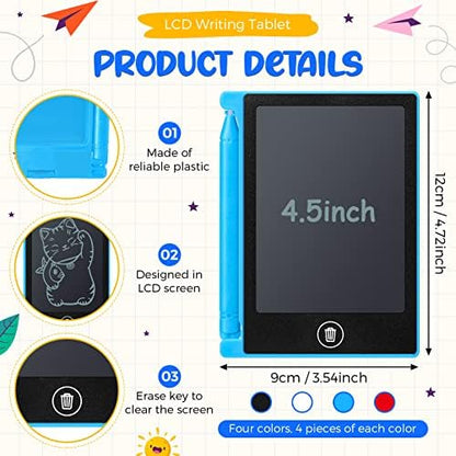 Nezyo 16 Pack 4.5 Inch Mini LCD Writing Tablet for Kids,Mix Colors