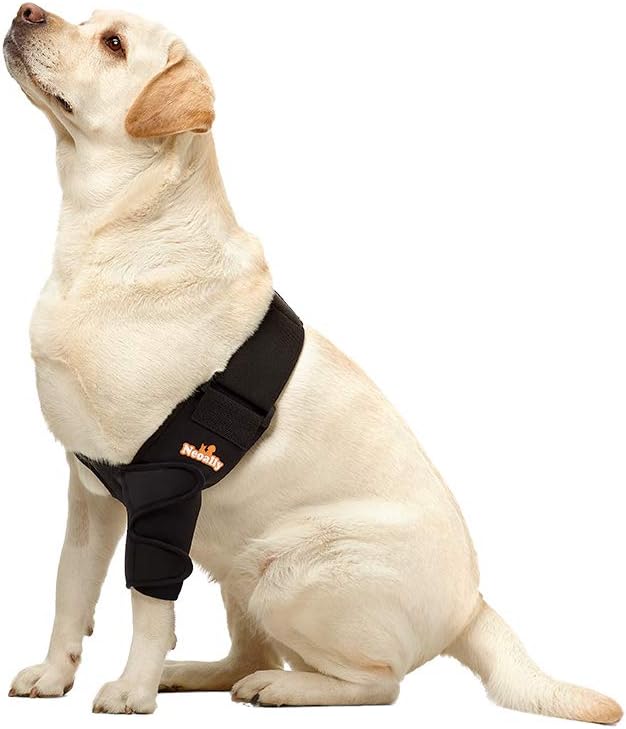 Dog Elbow Brace Protector Pads for Canine Elbow and Shoulder Support Elbow Hygroma, Dysplasia, Osteoarthritis, Elbow Calluses, Pressure Sores and Shoulder Dislocation (Left Leg, Extra Large)