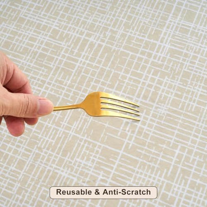 LIBERECOO Heavy Duty Vinyl Tablecloth with Flannel Backing Waterproof Oil-Proof Plastic Table Cloth Stain-Resistant Wipeable Rectangle or Square Table Cover for Indoor and Outdoor 60 x 102 Inch