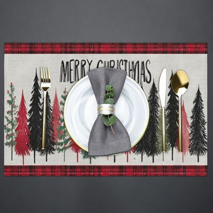 Placemats Set of 4 Washable Linen Place Mats Cloth Table Mats 12x18 Inch