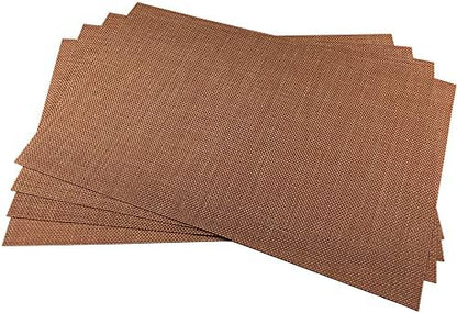 WAZAIGUR Placemats Crisscross Woven Vinyl Place Mats Set of 4 Rust Red
