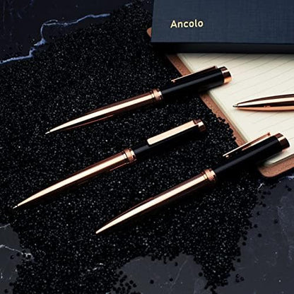 Ancolo Personalized Ballpoint Pens - Luxury Pens with 10 Black Ink Refill