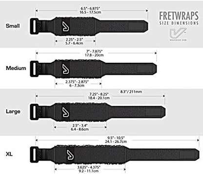 Gruv Gear Fret Wrap & Guitar Mute, Fretwrap for Acoustic, Electric & Bass | String Dampener Recording, Tapping & Practice Accessory (1 Pack, Small Black, Fits 4 String Bass, 6 String Guitar)