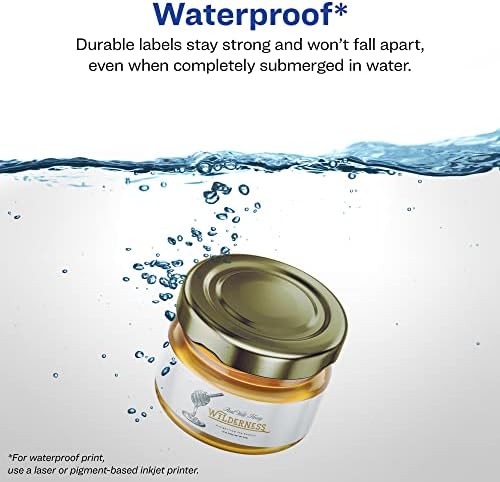 Avery Printable Durable White Rectangle Labels, Sure Feed Technology, 3" x 7", Print-to-the-Edge, Waterproof Labels, Laser & Pigment-Based Inkjet Compatible, 75 Total