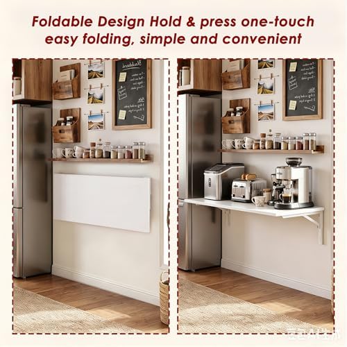 Need 47x20IN Wall Mounted Folding Table for Office Laundry White