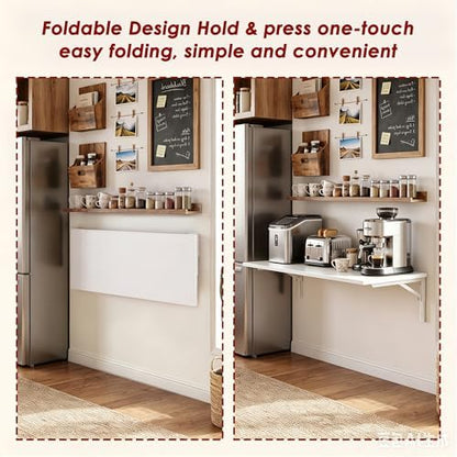 Need 47x20IN Wall Mounted Folding Table for Office Laundry White