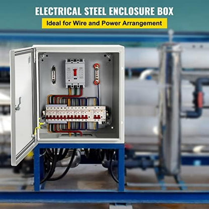 VEVOR NEMA Steel Enclosure, 8" x 8" x 6" NEMA 4X Steel Electrical Box, IP66 Waterproof & Dustproof, Outdoor/Indoor Electrical Junction Box, with Mounting Plate
