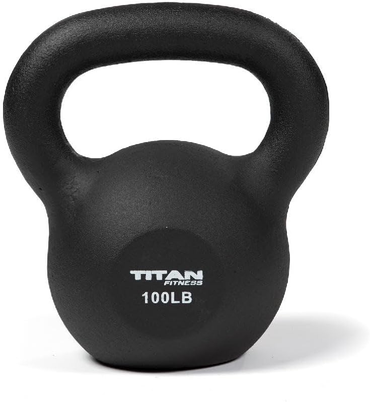 Titan Fitness 100 LB Cast Iron Kettlebell, Single Piece Casting, LB Markings, Full Body Workout