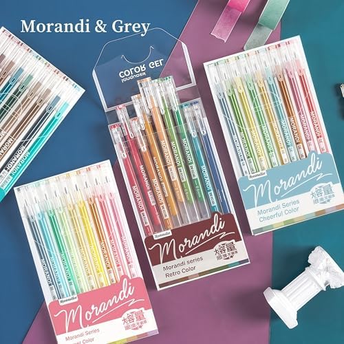 9 Colored Gel Pens Set, 0.6mm Fine Point for Black Paper & White Paper, Pens for Journaling, Adult Coloring Books, Bible, Drawing, Note Taking, Art & Journaling Supplies (Highlights Color)