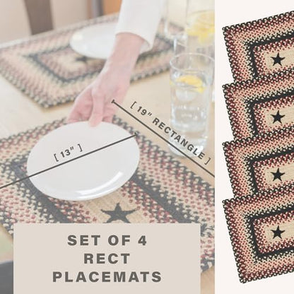 Homespice Gloucester Jute Braided Placemats, Rect 13x19 Set of 4