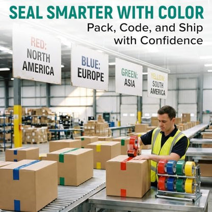 2" x 110 Yards Green Packing Tape, 4 Rolls