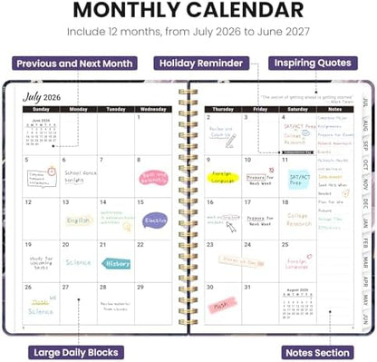 ZOTIA Planner 2026-2027 Jul 2026-Jun 2027 Academic Monthly & Weekly Planner
