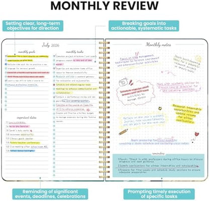 Monthly Planner 2026-2027, 18-Month Aesthetic Calendar, Jul 2026-Dec 2027