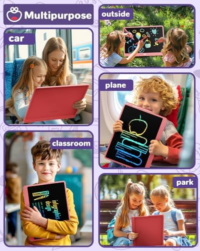 ORSEN LCD Writing Tablet for Kids, 16 inch Doodle Board Learning Toys for 3 4 5 6 7 8 Year Old Girls Boys, Birthday Gift Colorful Drawing Pad for Kids, Pink