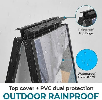 A Frame Sidewalk Sign 24x36 inches Sandwich Board Signs Outdoor Heavy Duty Double-Sided,including 2 Corrugated Boards 2 Anti-Glare for Business Indoor Outdoor (1 PACK)