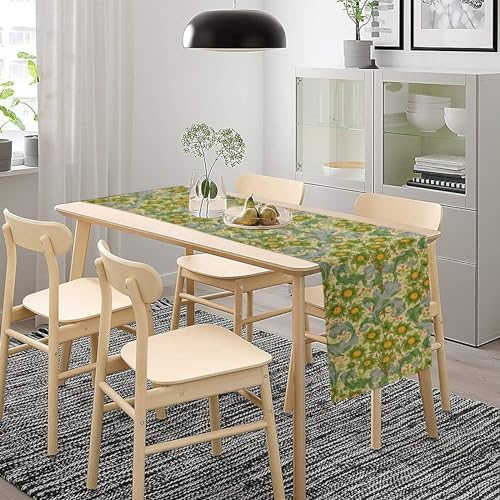 William Morris Original Design Green Table Runner Vintage Floral Table Runner for Dining Table Decor 13 x 60 Inch