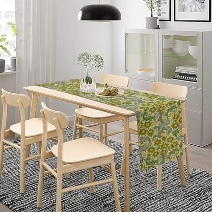 William Morris Original Design Green Table Runner Vintage Floral Table Runner for Dining Table Decor 13 x 60 Inch