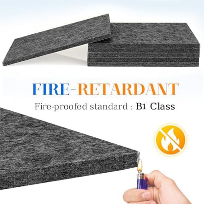 DOLLAR BOSS Felt Cork Board Tiles 48" x 36" Bulletin Board, 12 Pcs Grey