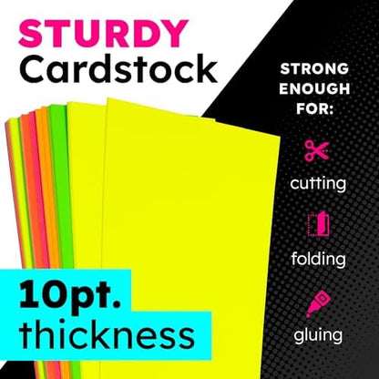 Hygloss Medium Poster Board 22x28 - 25 Assorted Neon Color Bulk Pack - 10 Pt. Thickness Colored Poster Board Paper for Projects, Signs, Displays - Posterboard Multipack 22" x 28"
