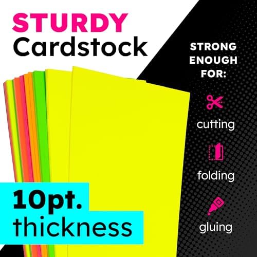 Hygloss Poster Board 11 x 14, 25 Pack Neon Yellow, Colored Posterboard