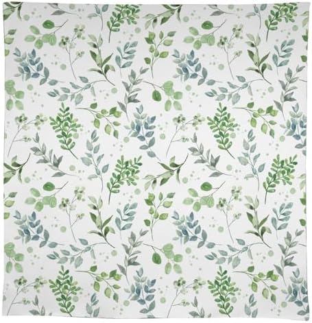 Sage Leaves Tablecloth, Watercolor Spring Floral Green Eucalyptus Leaf Print Table Cover for Farmhouse Kitchen Dinning Indoor Outdoor Party Decor 55x75in