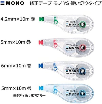 Tombow Pencil Correction Tape, 0.17 inches (4.2 mm), MONO Mono YS (Side Pull Type That Can Be Used Like a Pen), Disposable Type, 32.8 ft (10 m), Pack of 3 (CT-YS4 x 3)