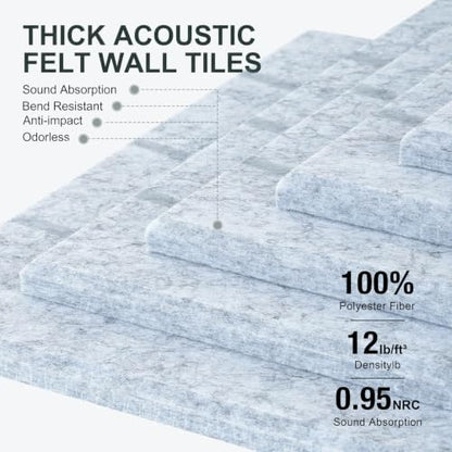 0.47" Thick Felt Wall Tiles 36"x24" Cork Board Alternative 6 Pack 11.81"x11.81"Felt Bulletin Board Pin Board with Removable Adhesive Tape&30 Pushpins for Home Office School(Bold-Silver Grey)