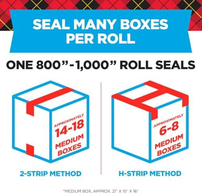 Scotch Heavy Duty Shipping Packaging Tape, 1 Roll with Dispenser, 1.88" x 22.2 Yards, 1.5" Core, Great for Packing, Shipping & Moving, Clear (142)