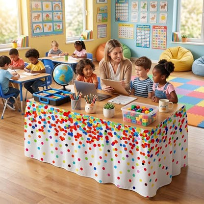 Teacher Desk Skirt for Classroom Ruffle Table Skirt Back to School