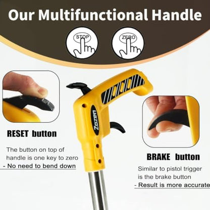 Zozen Pro Measuring Wheel, Brake & Handle Reset, Imperial Mechanical Roller