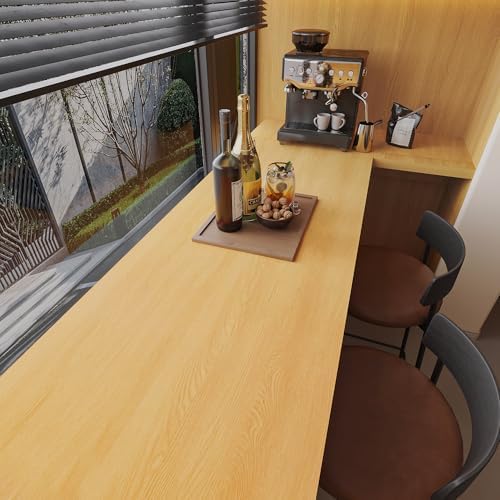 Boobest Yellow Brown Beech Wood Contact Paper Peel and Stick Wood Wallpaper