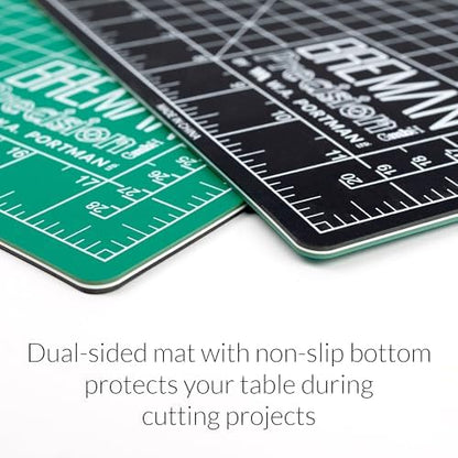 WA Portman Self-Healing Cutting Mat with Hobby Knife, 12'' Metal Ruler Set