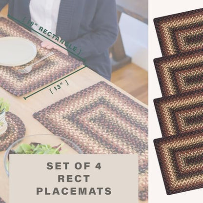 Homespice Prescott Jute Braided Placemats, Rect 13x19 Set of 4