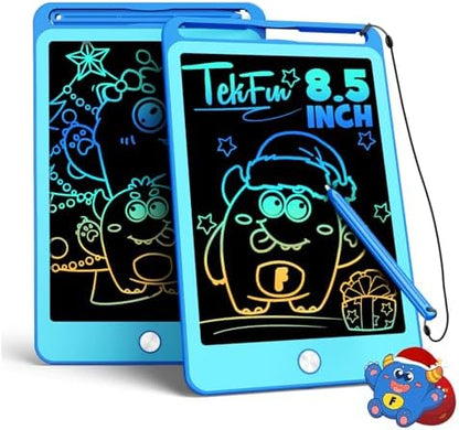 TEKFUN 2 Pack LCD Writing Tablet for Kids, 8.5 Inch Blue+Blue Doodle Board Drawing Board Reusable Drawing Tablet with Lanyard, Educational Kids Toddler Toys Birthday Gift for Boys Girls 3-12 Years Old