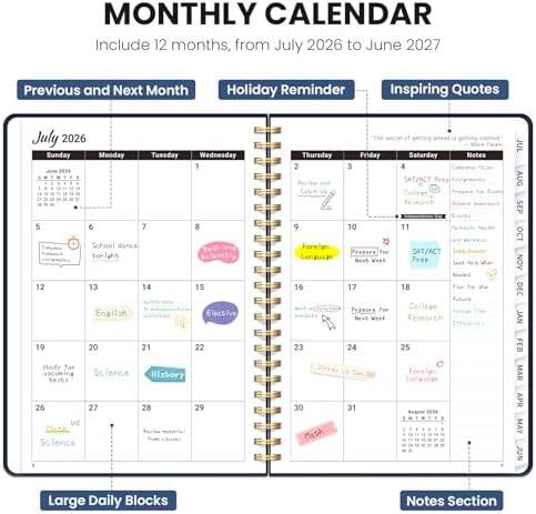 Large Planner 2026-2027, A4 (8.5" x 11") Hardcover Weekly & Monthly Planner July 2026 - June 2027 with Monthly Tabs, Academic Planner for School, Work and Office, Golden Butterfly