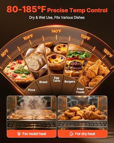 VEVOR Electric Hot Box Food Warmer, 16-Tier Commercial Warming Cabinet with Water Tray, Glass Door and Adjustable Shelves, Stainless Steel Food Warmer Cabinet, for Restaurant, Kitchen, Pizza, Chicken