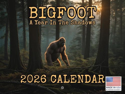 Bigfoot Calendar 2026 Monthly Wall Calender 12 Month | American Made In The USA