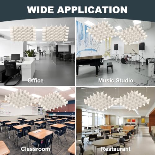Acoustic Ceiling Panels Sound Absorbing Panels, Lattice Light Beige