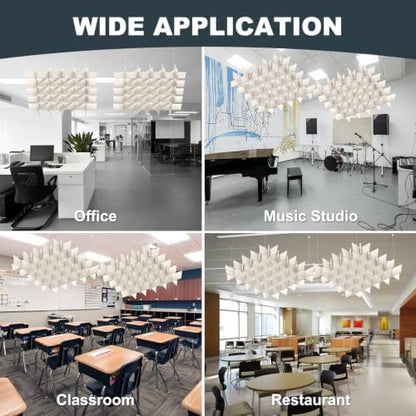 Acoustic Ceiling Panels Sound Absorbing Panels, Lattice Light Beige
