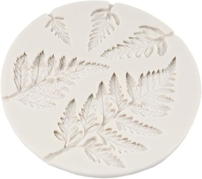 Tropical Leaf Silicone Mold Fern Leaves Fondant Molds For Cake Decoration Cupcake Topper Chocolate Candy Resin Polymer Clay Set of 4