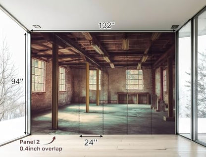 Wall Mural Peel and Stick Empty Office Area Large Wallpaper Self Adhesive Contact Paper Removable 3D Wall Sticker for Living Room Bedroom 94"x132"