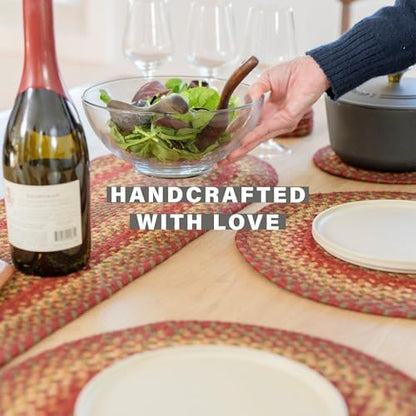 Homespice Cider Barn Jute Braided Table Runner, Rect 8x28 Set of 2