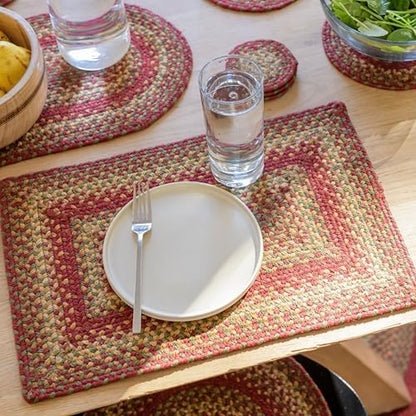 Homespice Cider Barn Jute Braided Placemats, Rect 13x19 Set of 6