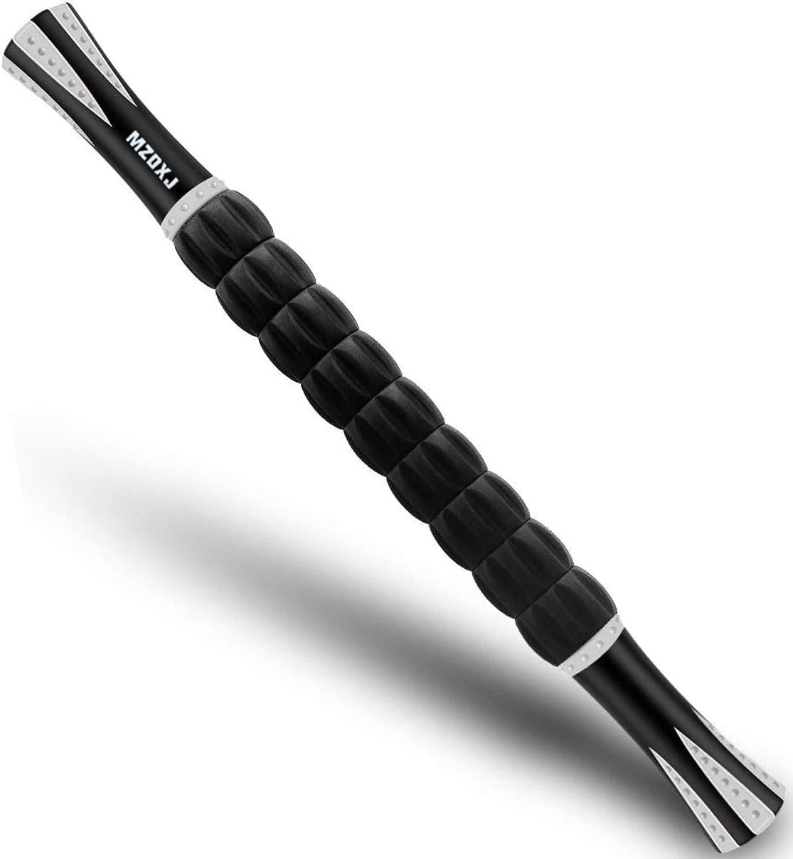 Muscle Roller Massage Roller Stick for Athletes, Help Reducing Muscle Soreness Cramping Tightness Leg Arms Back Calves Muscle Massager（Black White - 18 inch）