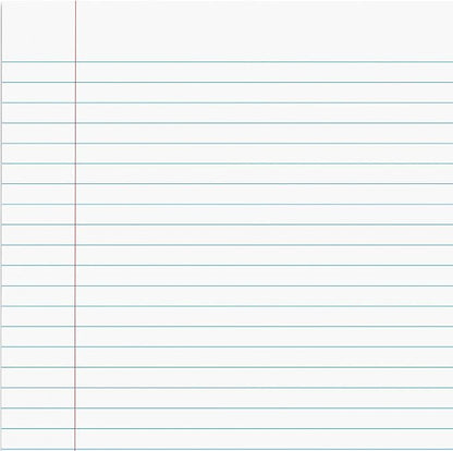 STAPLES Notepads, 8.5” x 11”, Wide Ruled, White, 50 Sheets/Pad, 12‑Pack