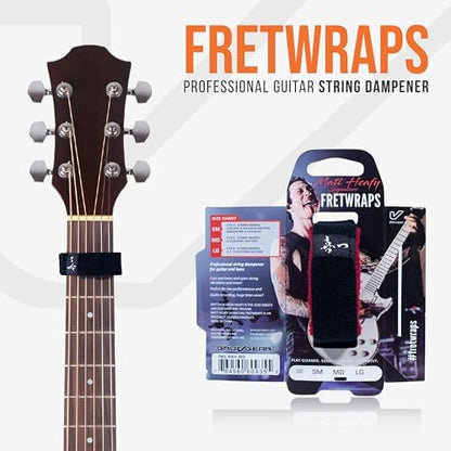 Gruv Gear Fret Wrap & Guitar Mute Matt Heafy Edition, Fretwrap for Acoustic, Electric & Bass | String Dampener Recording, Tapping & Practice Accessory (1 Pack, Medium Black and Red, Fits 5 String
