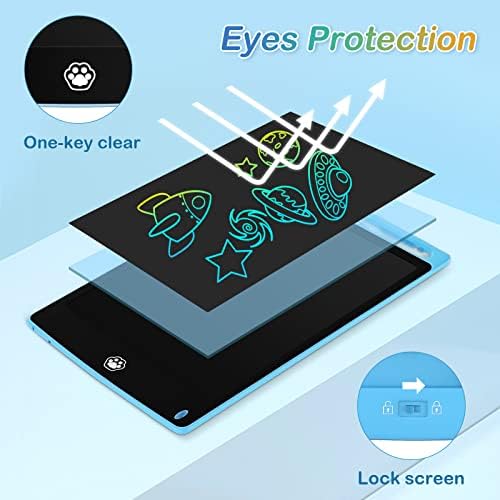 6 Pack LCD Writing Tablet, 8.5 Inch Writing Tablet for Kids, Colorful Screen Doodle Board Drawing Tablet, Digital Drawing Pad, Learning Educational Toys for Girls Boys, Pink*2+Blue*2+Black*2