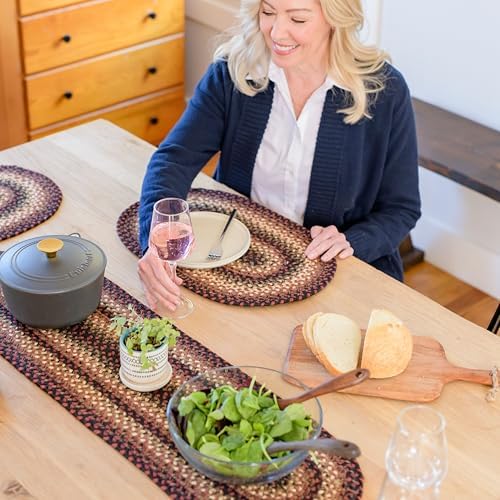 Homespice Prescott Braided Table Runner Ideal as Dining Runner, Oval 11x36